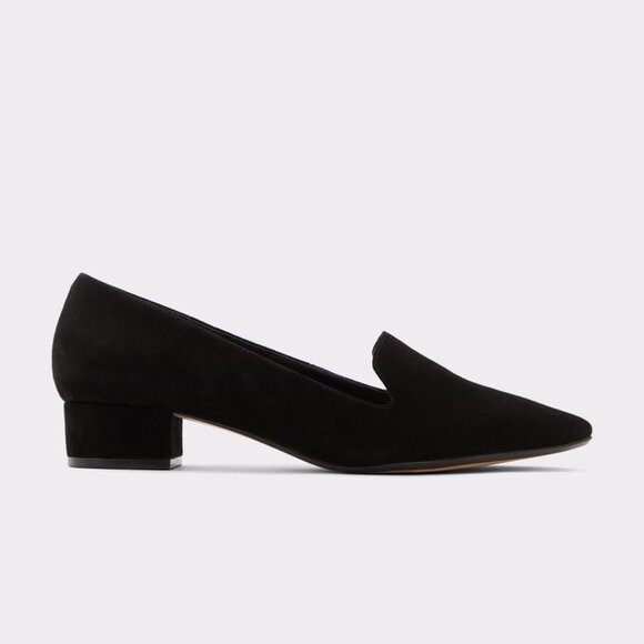 NWT ALDO VIGOMA Womens Suede Loafer Pumps BLACK 10 US - Picture 1 of 9